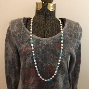 Lightweight Designer Sheer Long Wool Sweater with beautiful Lace details